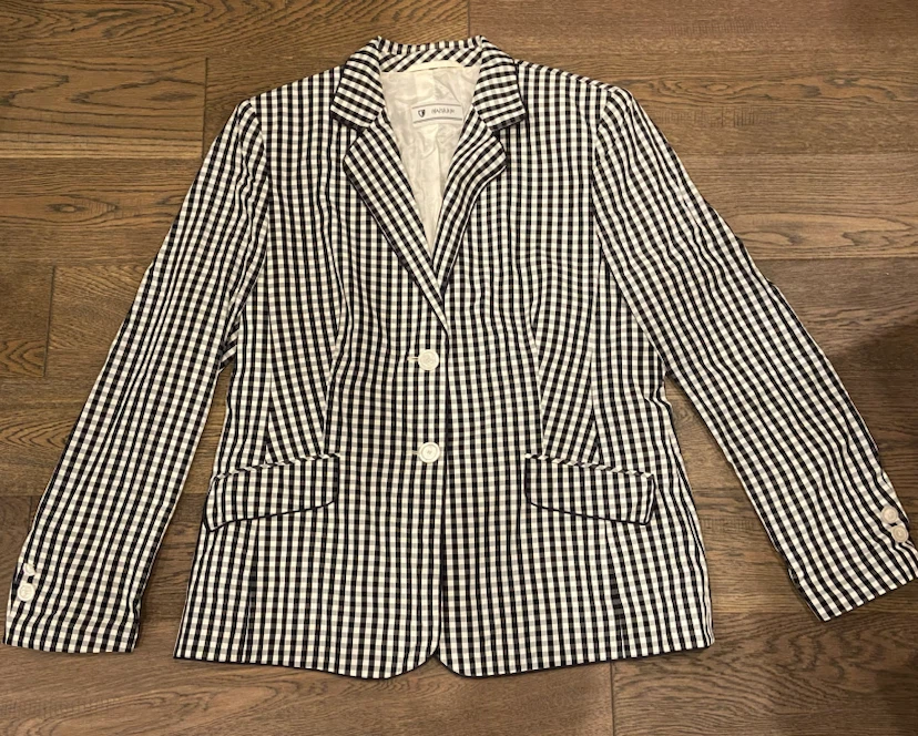 NEW w/ Defects*: Basler Gingham Blk & Wht Blazer Size 10