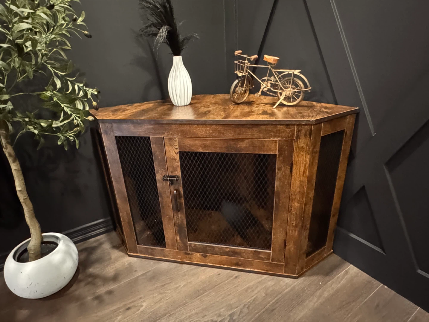 OFIKA Corner Dog Crate Furniture - Medium