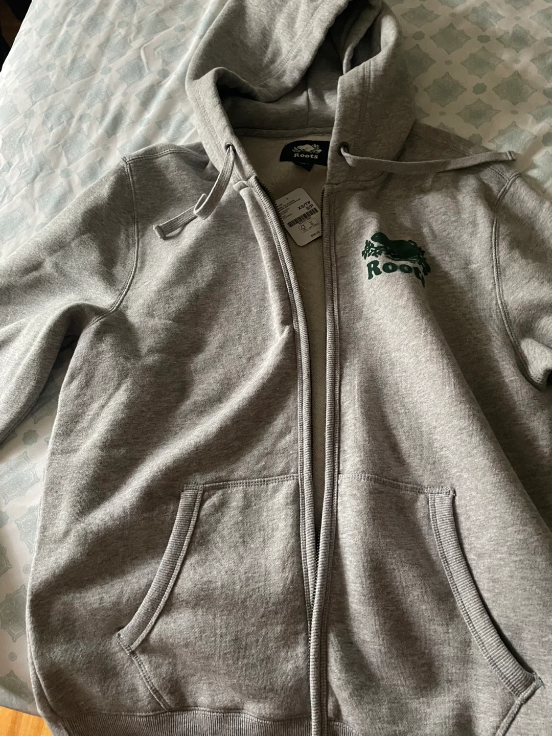 Roots Original Full Zip Hoodie Heather Grey XS - photo 2