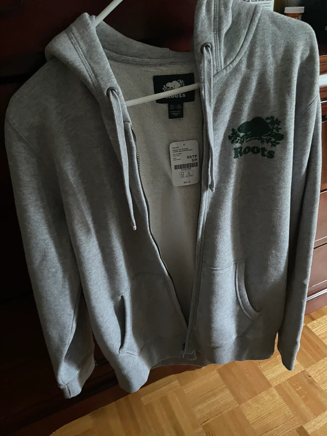 Roots Original Full Zip Hoodie Heather Grey XS - photo 3