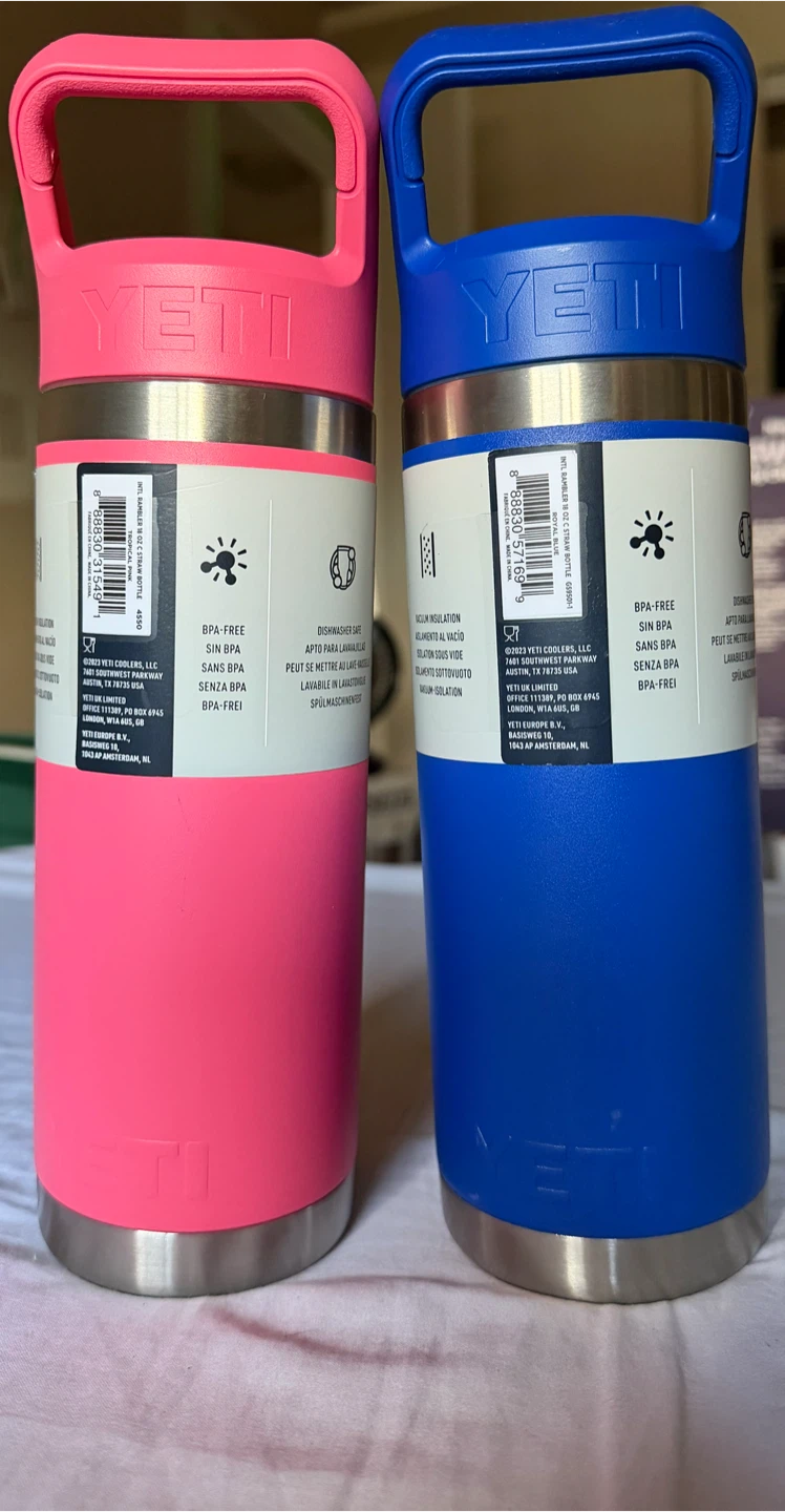 YETI Rambler 18 oz Water Bottles - Blue & Pink - BNWT - photo 2
