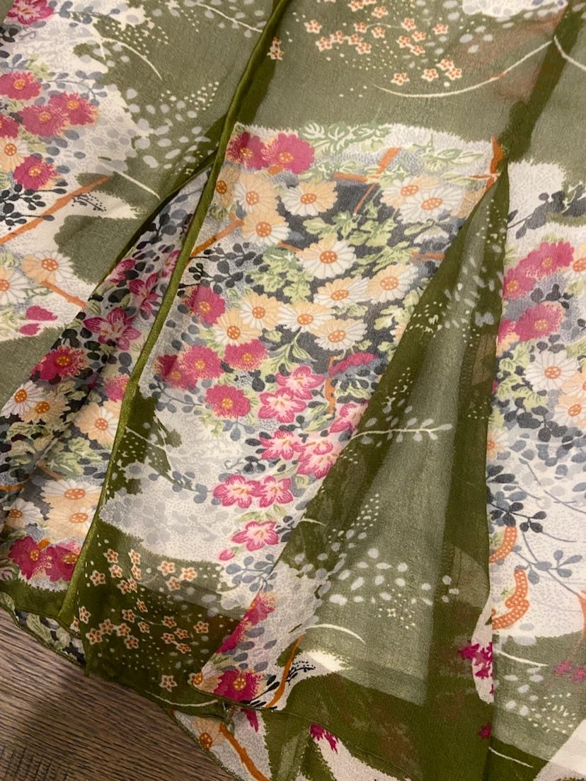 EUC: Triangle Flowing Floral Chiffon Midi Skirt Size 10 - photo 2