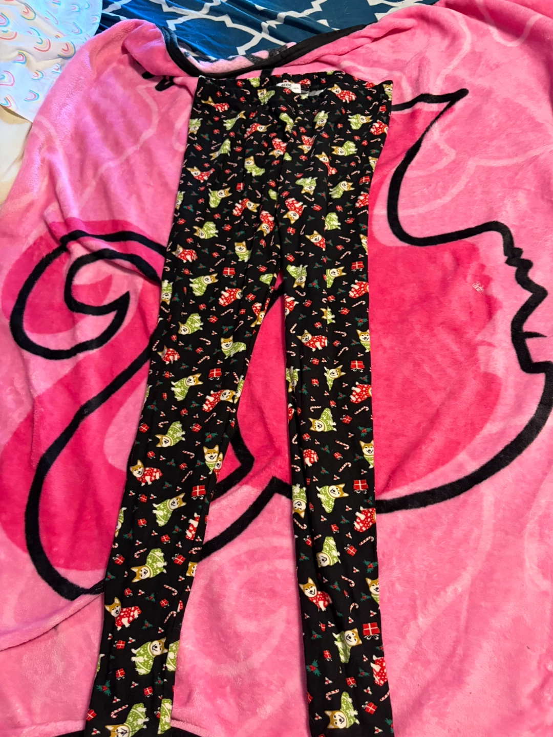 Ardene Black Holiday Corgi Pajama Pants