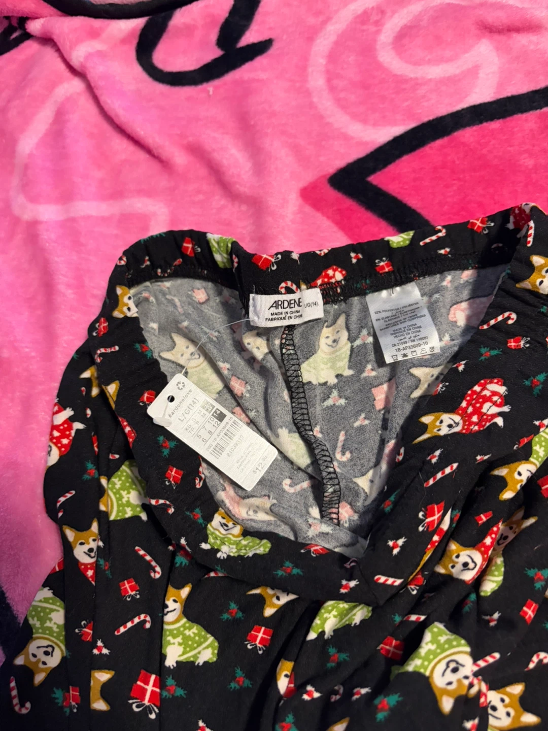 Ardene Black Holiday Corgi Pajama Pants - photo 3