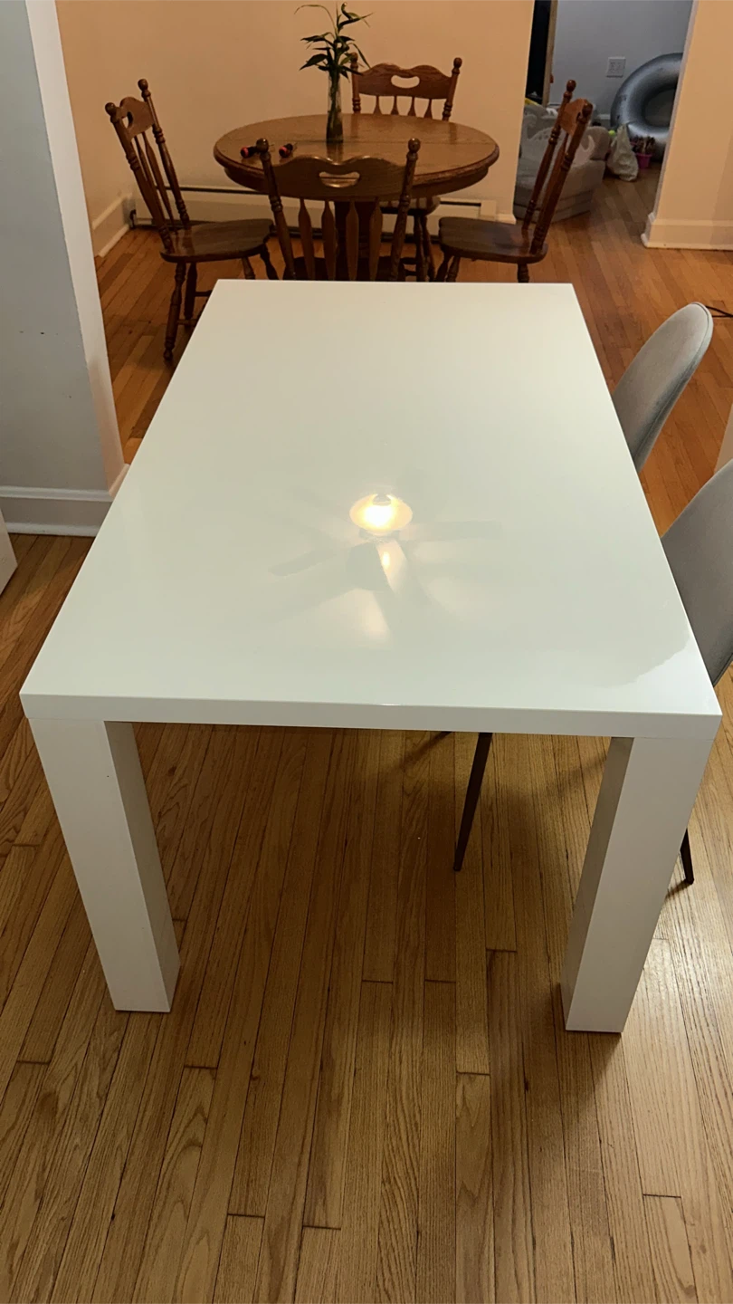 White High Gloss Rectangular Dining Table