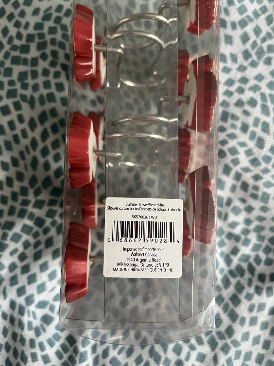 Shower Curtain Hooks - Red Flower Design - photo 4
