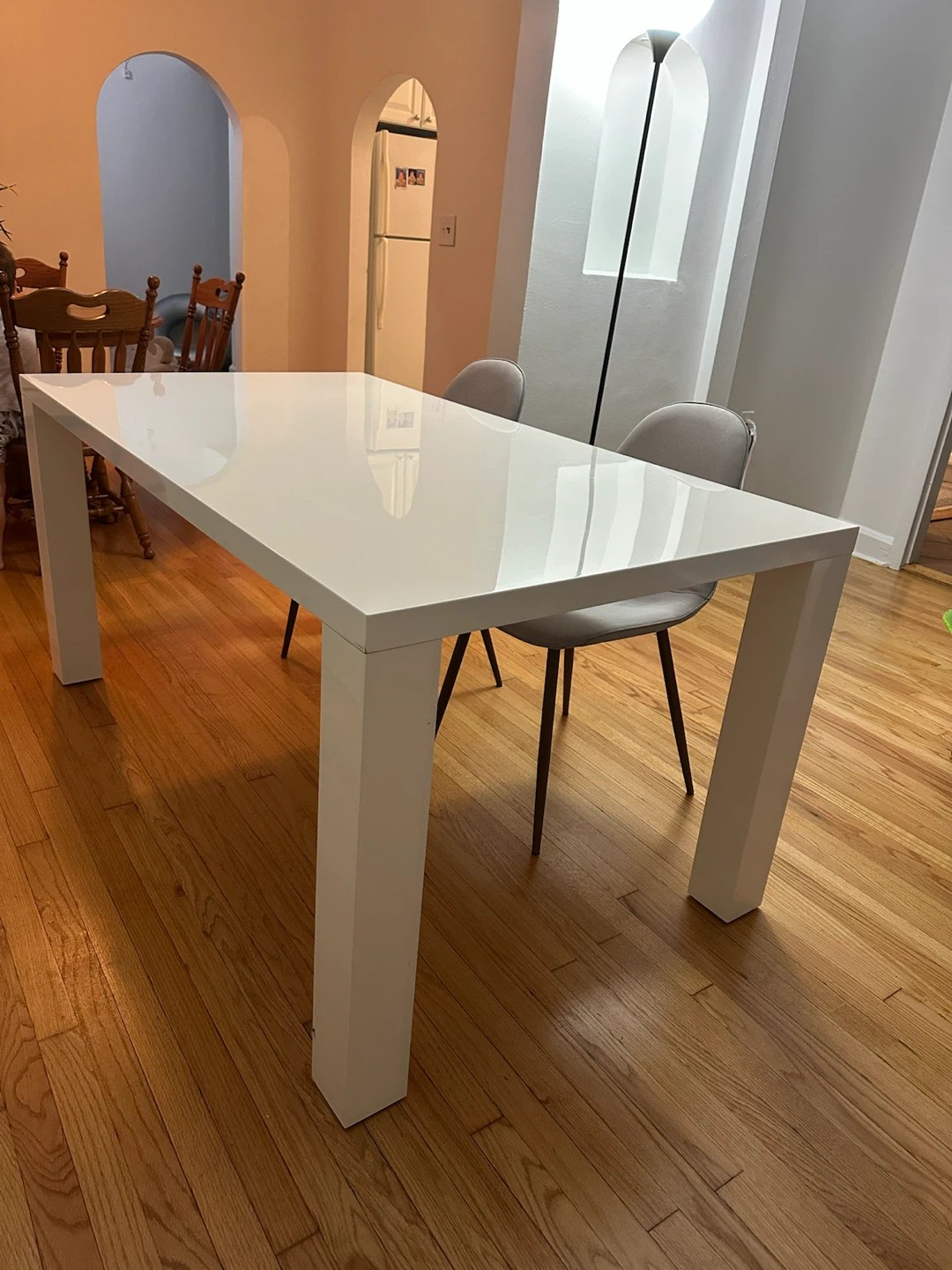 White High Gloss Rectangular Dining Table - photo 2