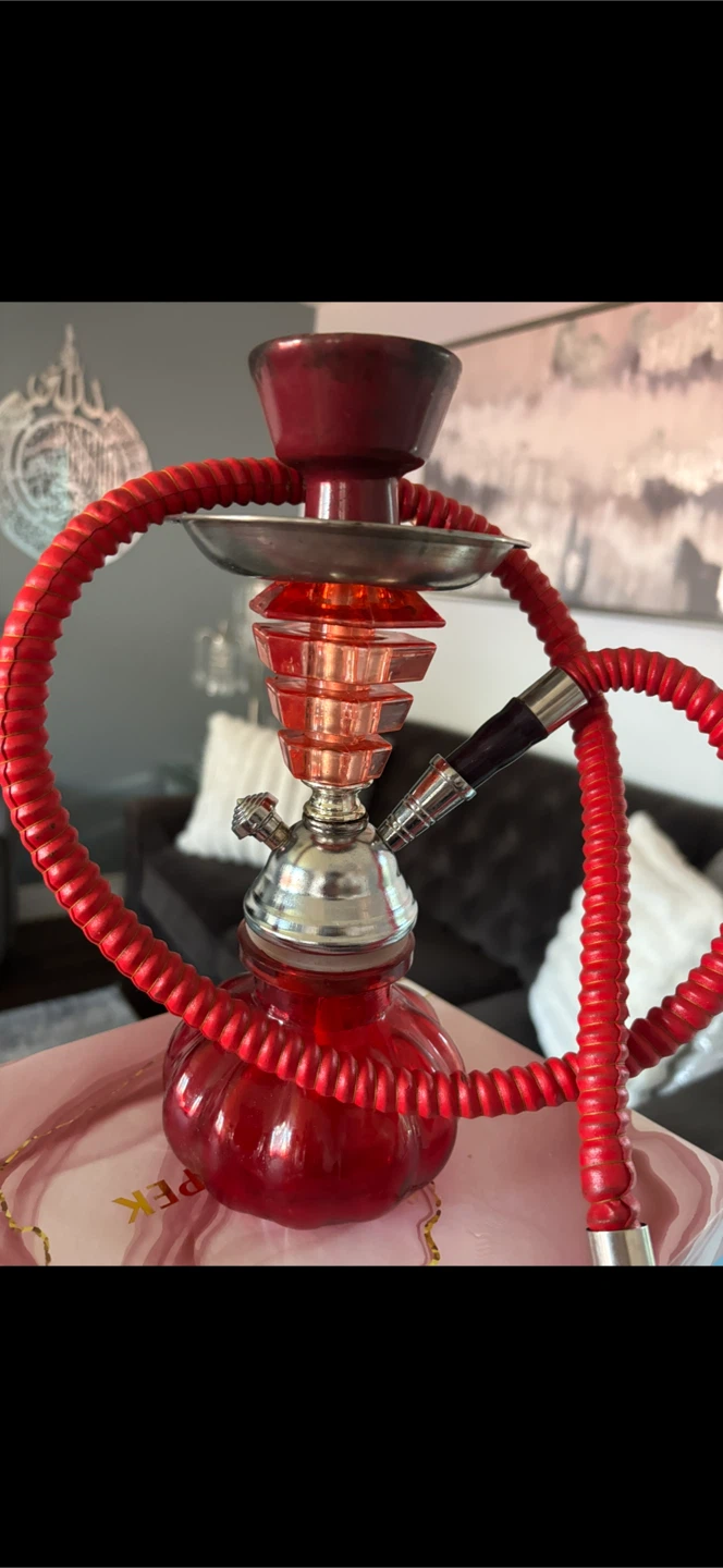 Red Hookah Pipe with Hose