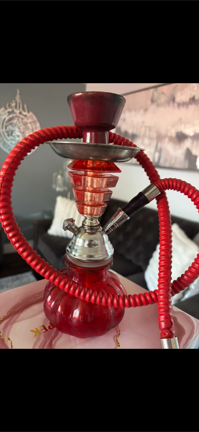 Red Hookah Pipe with Hose - photo 2