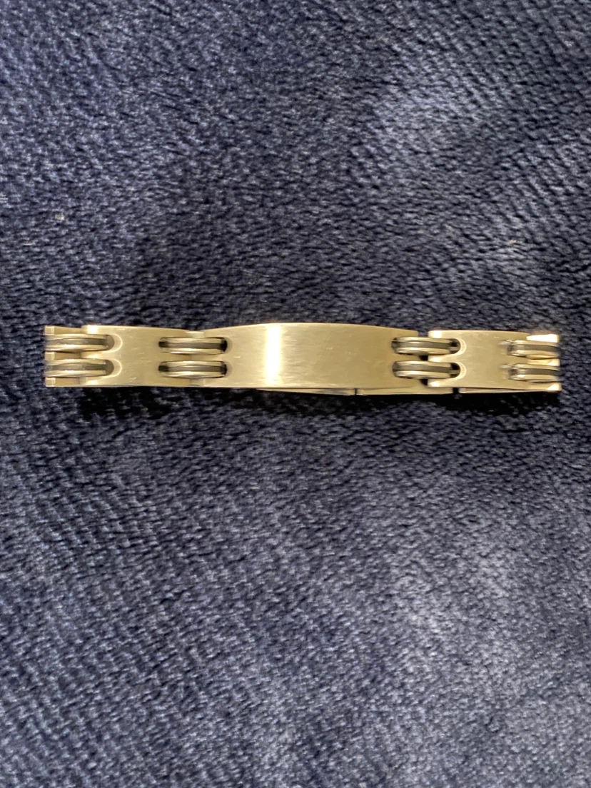 Men's Stainless Steel Link Bracelet • Black Lined *** - photo 3