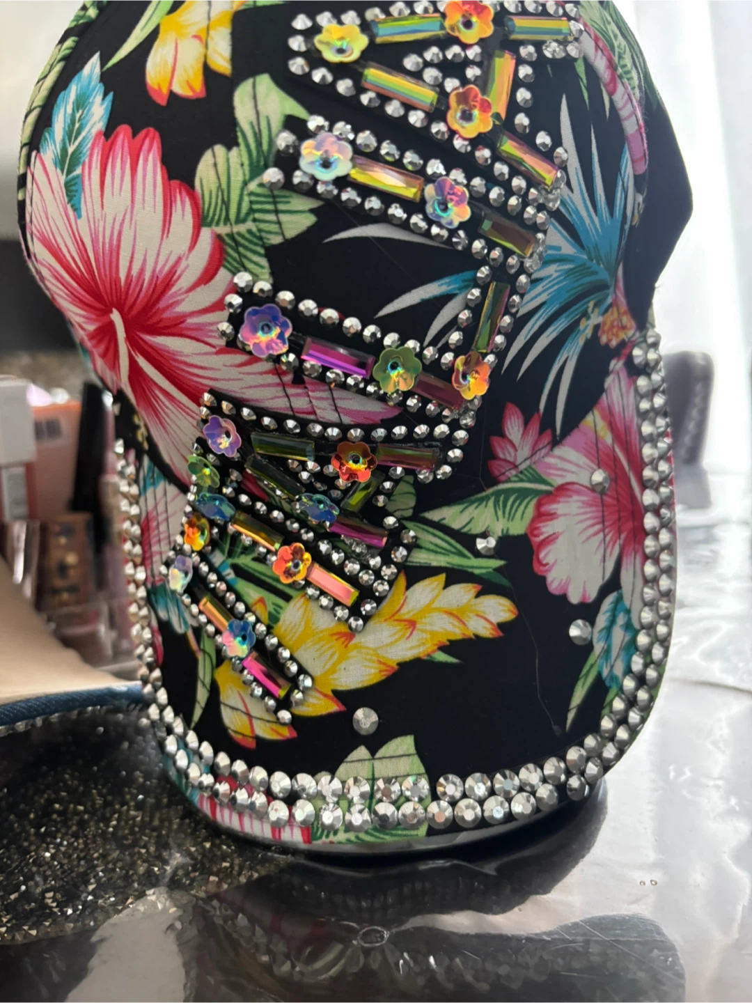 Embellished Baseball Caps - Floral, NY, Italia Designs