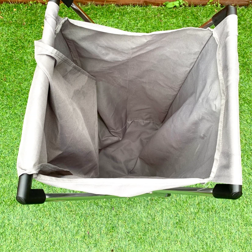Collapsible Laundry Hamper Grey Clothes Basket Folding Storage - photo 3