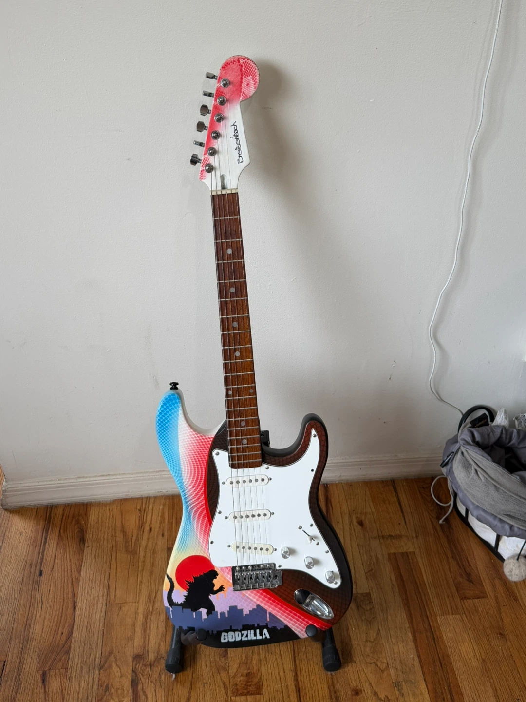 Electric Guitar Godzilla Custom Design + Gig Bag & Strap