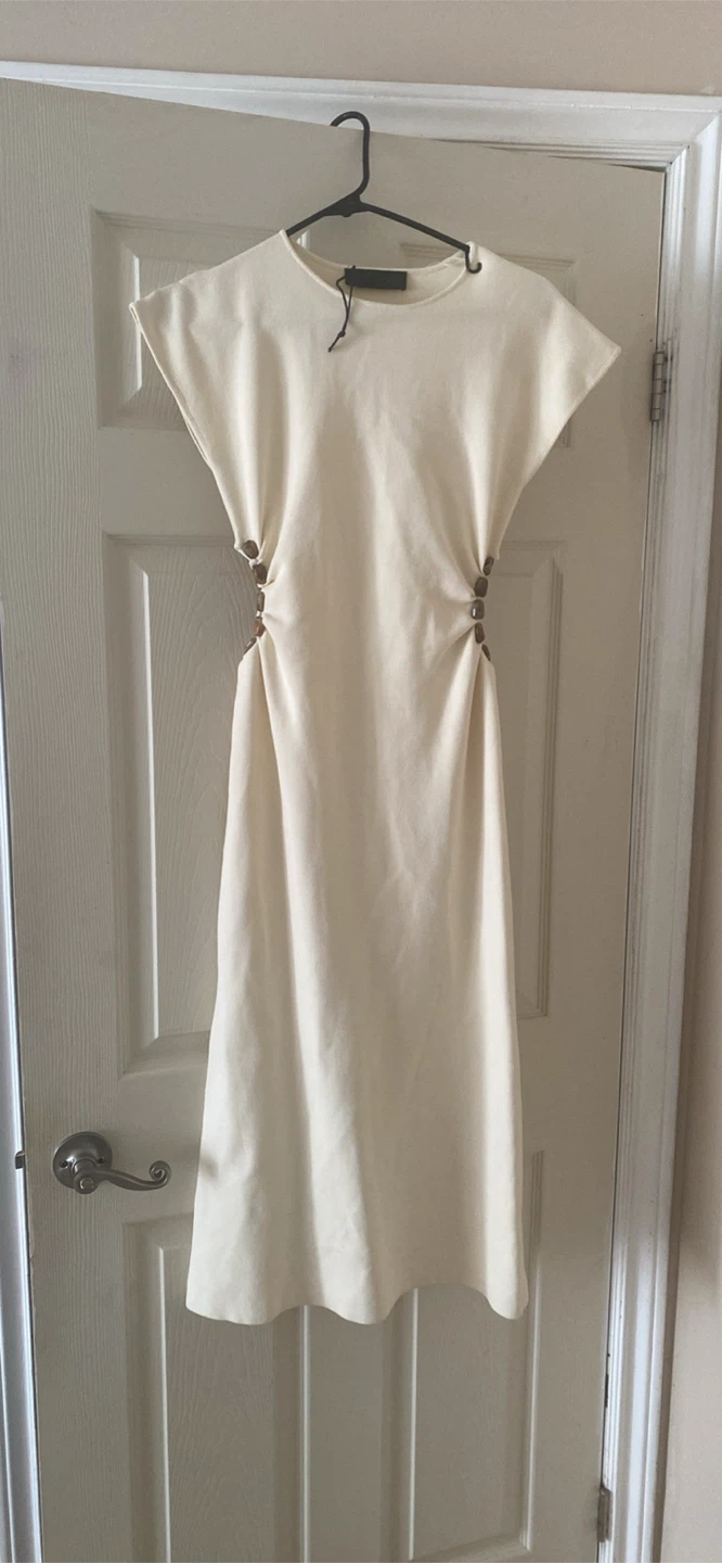 Zara Cream midi Dress small - photo 4