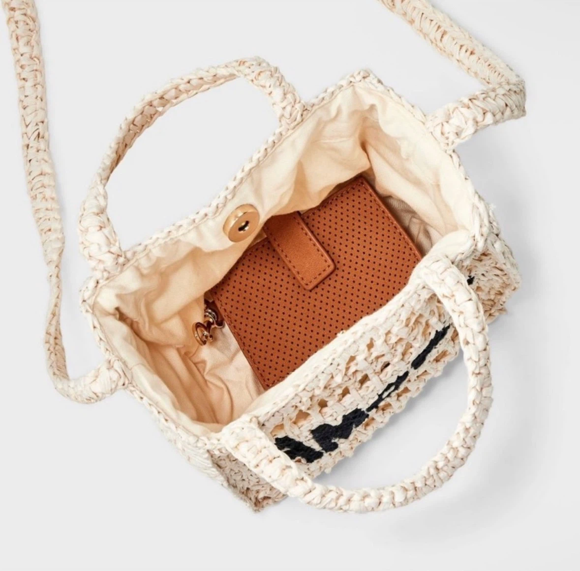 Straw Tote Bag "AMORE" - photo 2