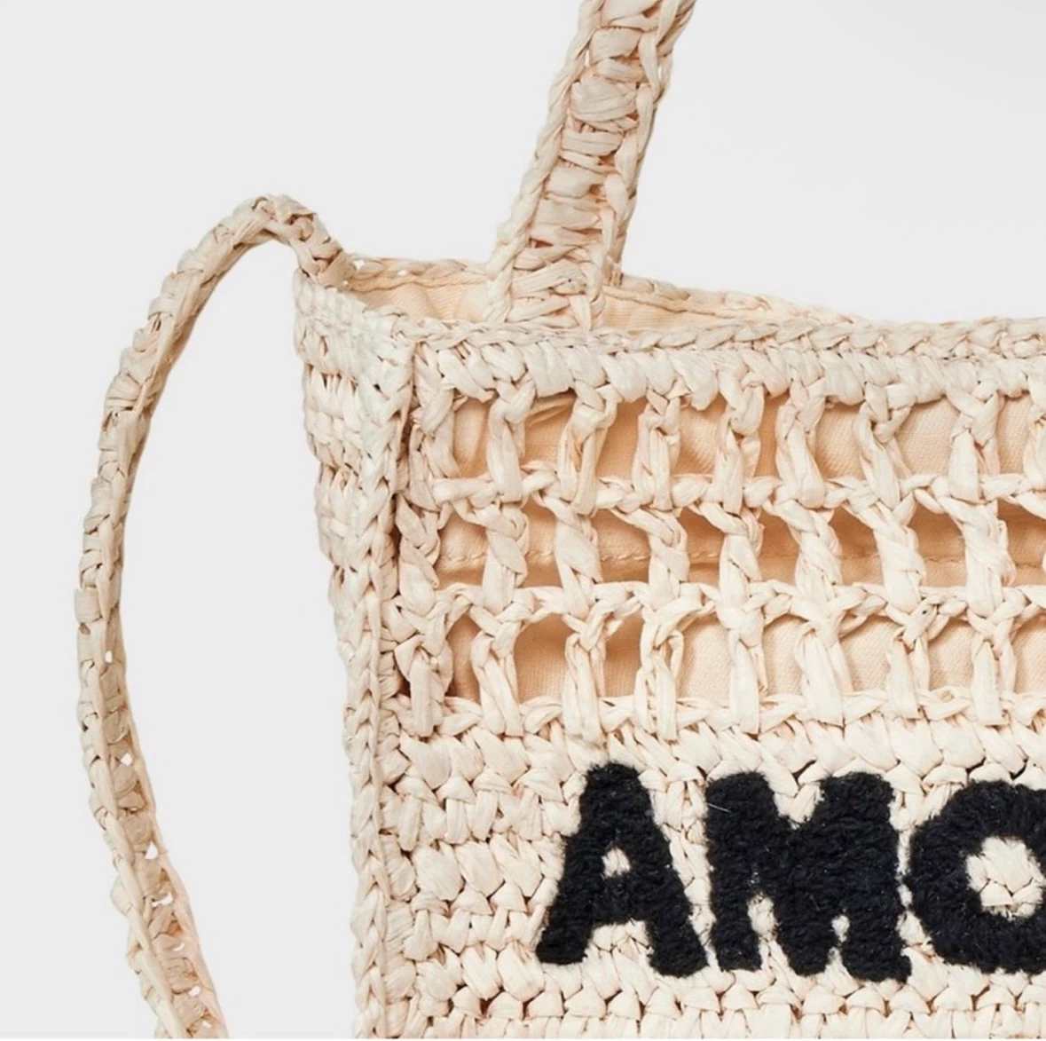 Straw Tote Bag "AMORE" - photo 4