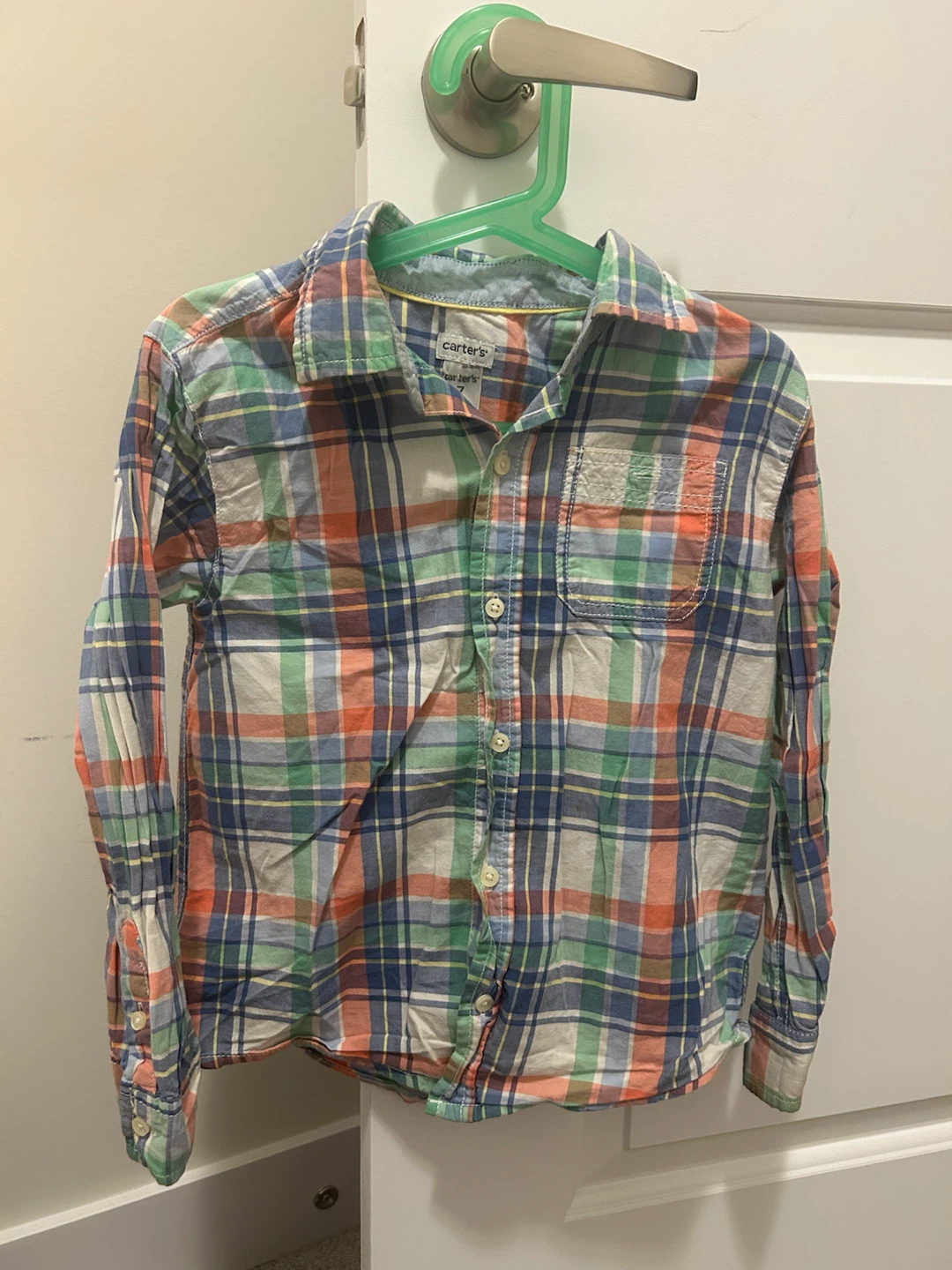 Carter's Plaid Button-Up Shirt - Size 7