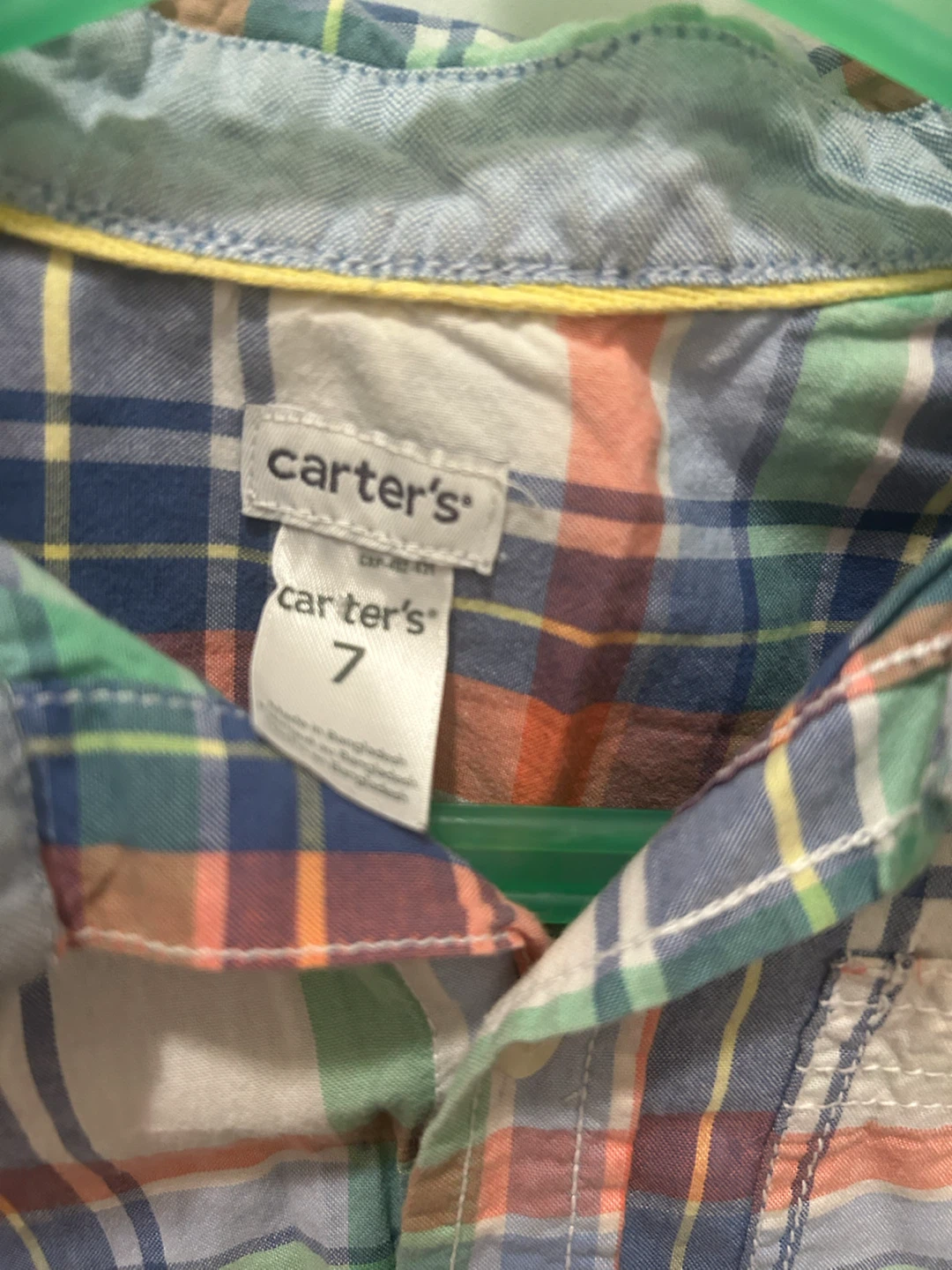 Carter's Plaid Button-Up Shirt - Size 7 - photo 2