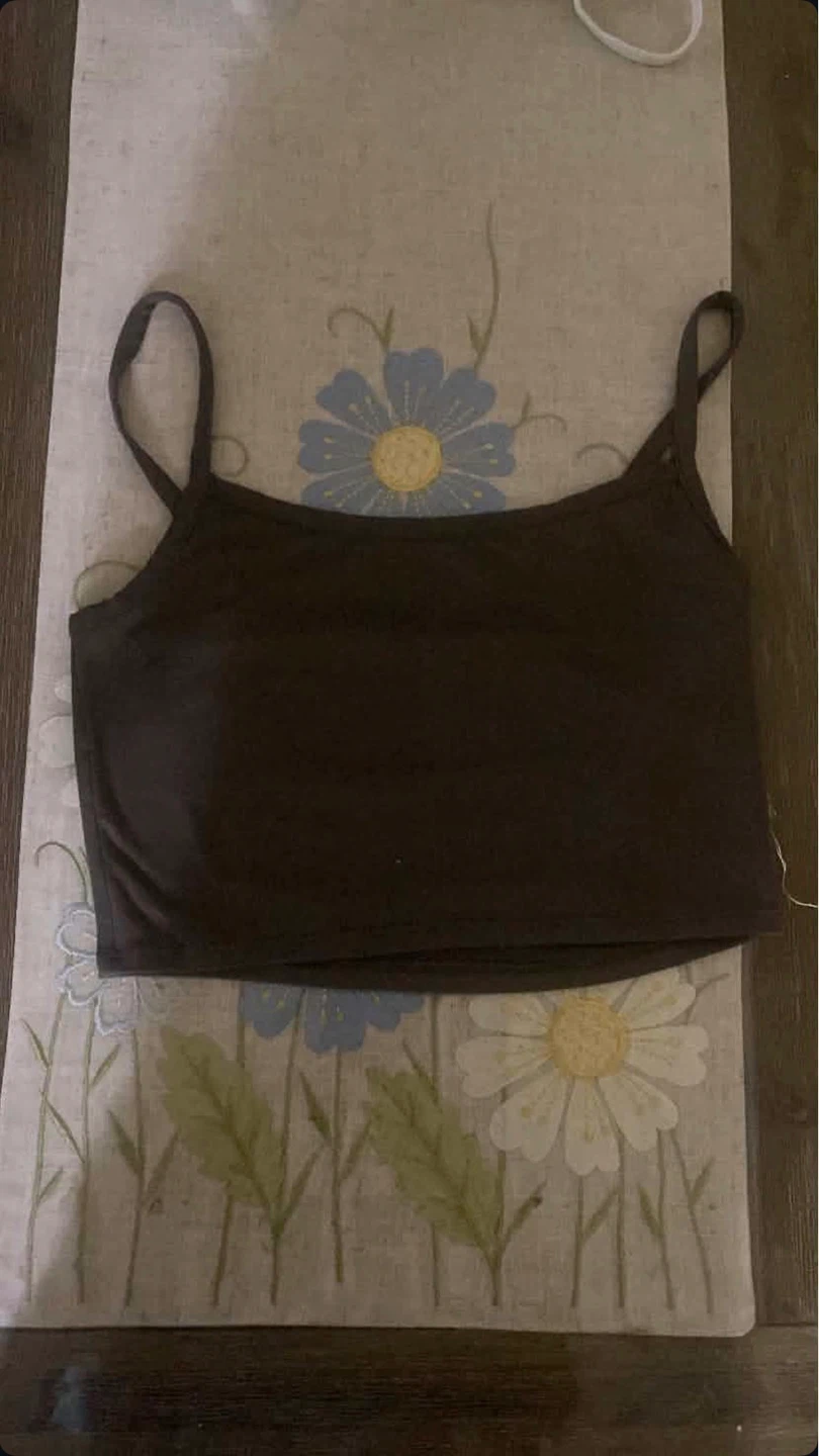 Brown Spaghetti Strap Crop Top