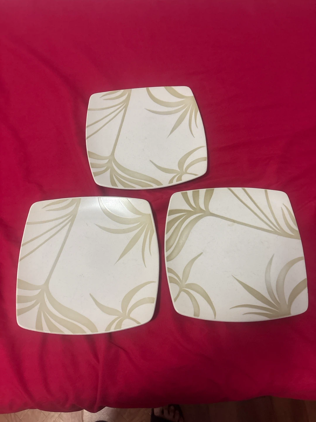 Set of 3 ceramic Square Plates