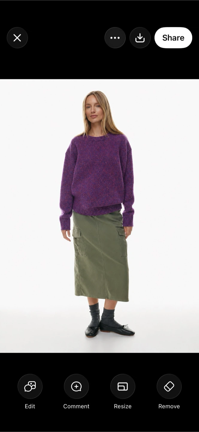 Aritzia Branco Wool Sweater Oversized