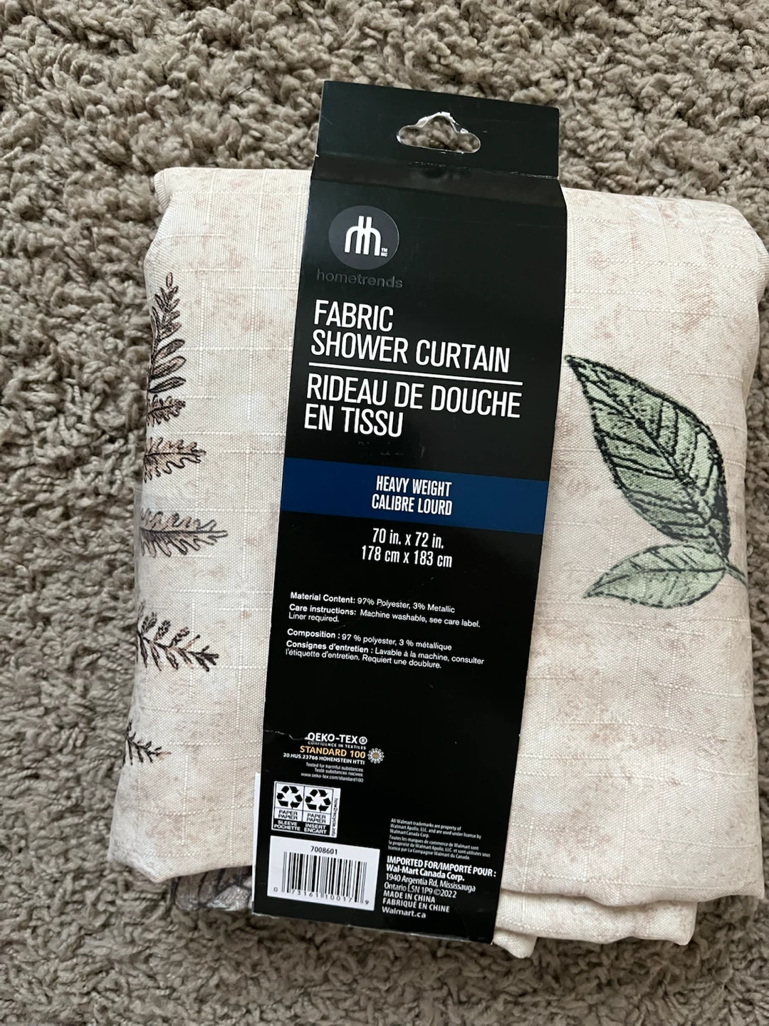 hometrends Fabric Shower Curtain - Botanical Print - photo 2