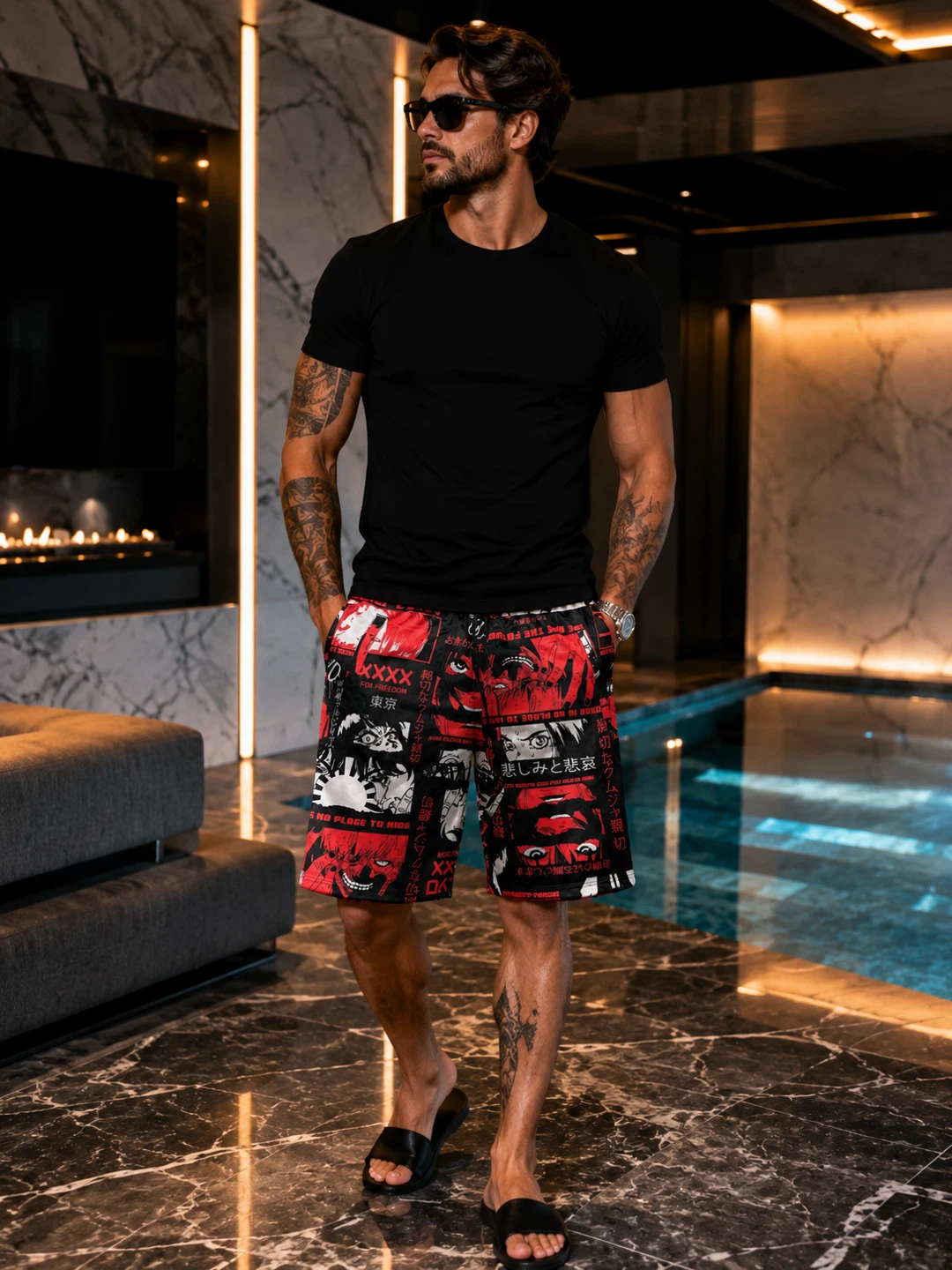 NEW Fresh Prints of Tokyo Men’s M Anime Manga Swim Shorts