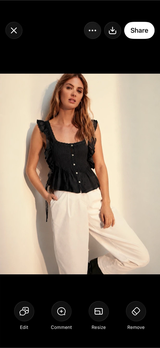 Aritzia Wilfred Black Ruffled Blouse