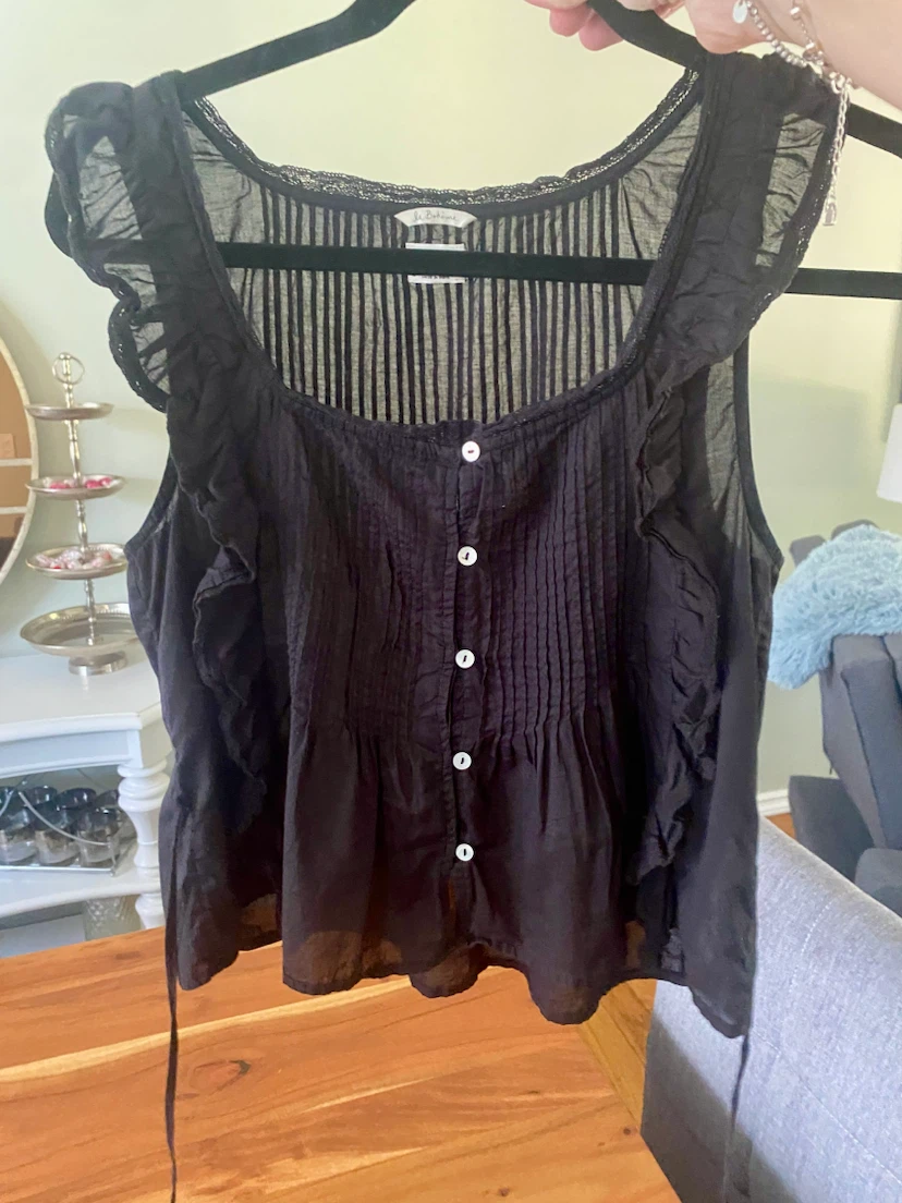 Aritzia Wilfred Black Ruffled Blouse - photo 2
