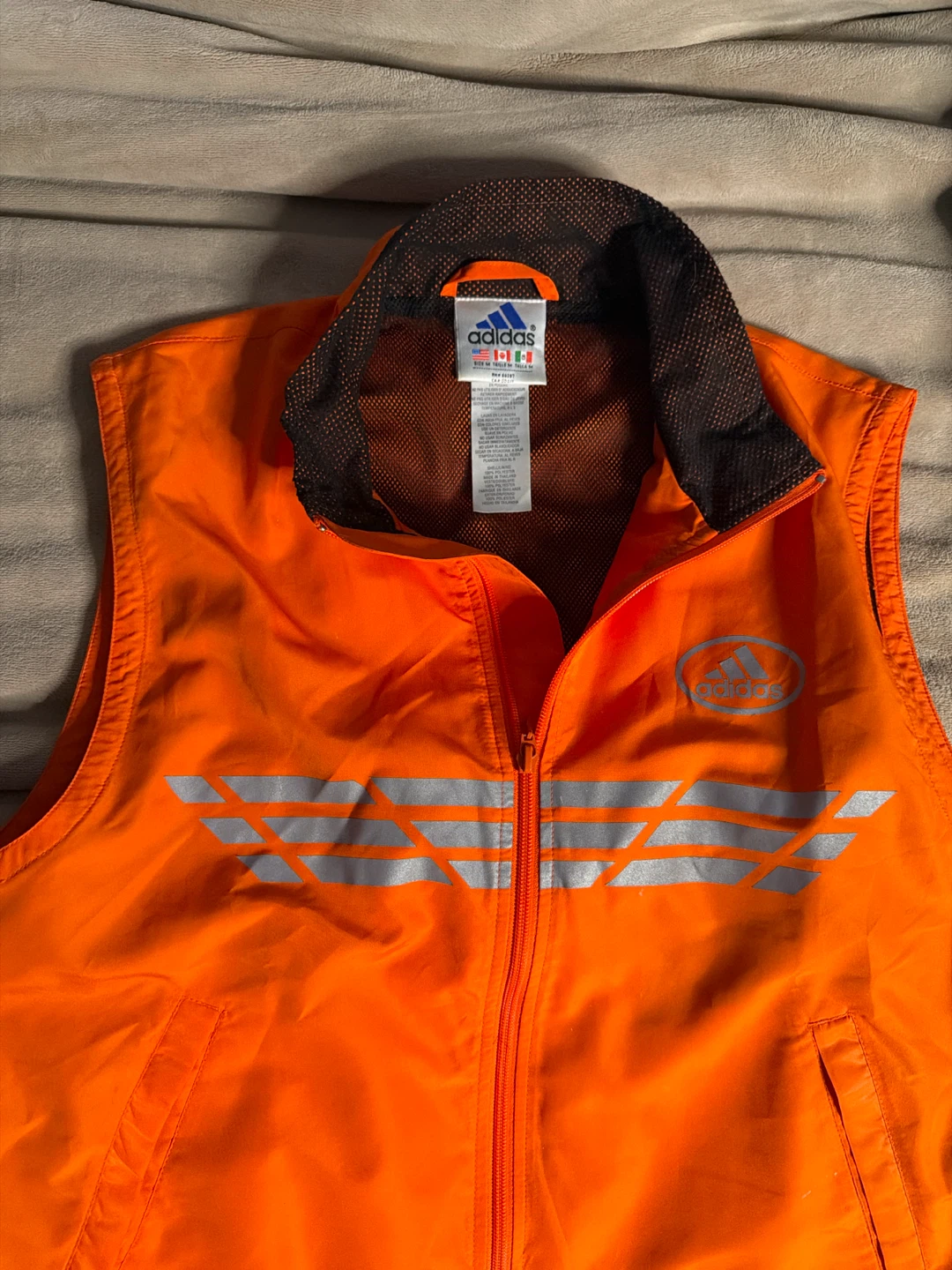 Adidas Orange Mesh Lined Vest Medium