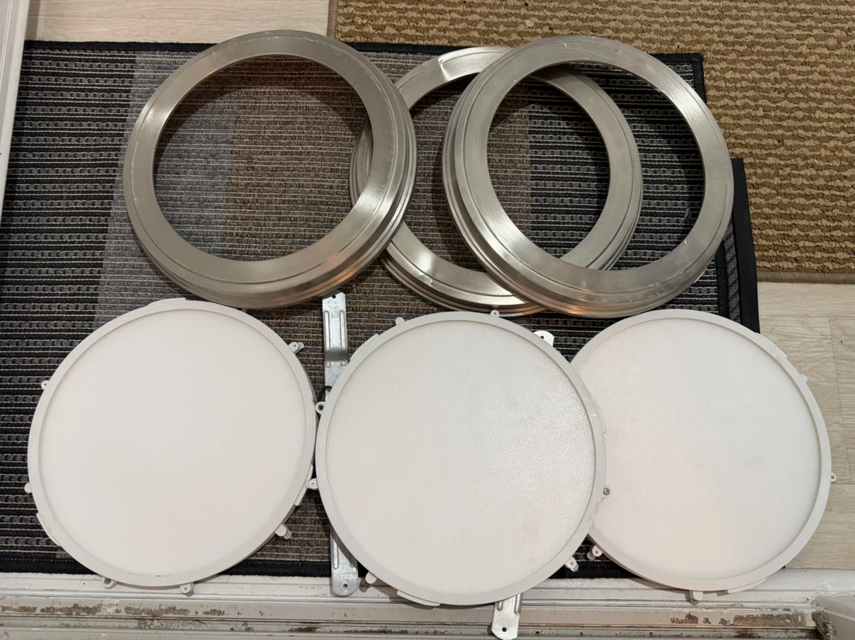 3 x LED Ceiling Lights with Trim Rings