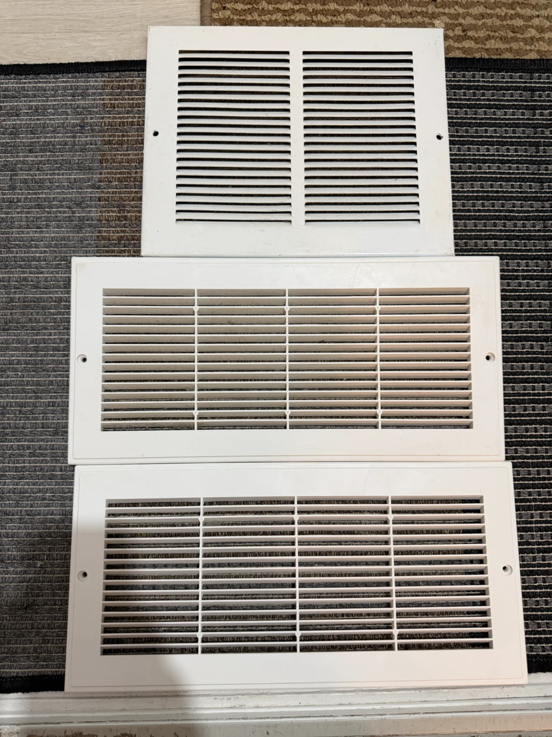 3 White HVAC Vents Grilles