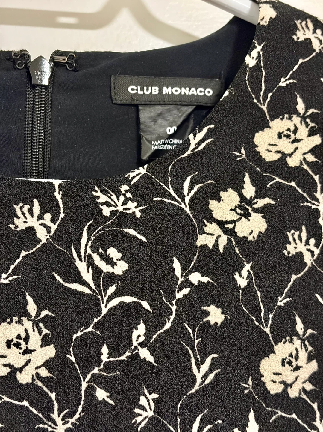 Club Monaco Black Floral Dress