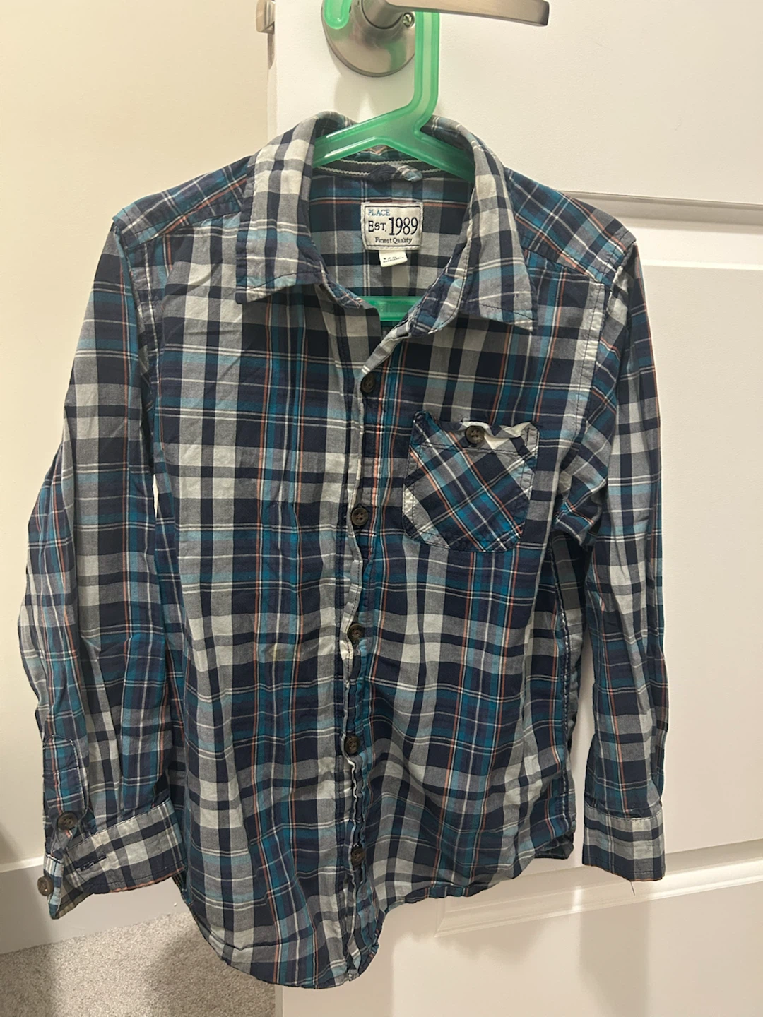 The Children's Place Plaid Button-Up Shirt M/M 7/8