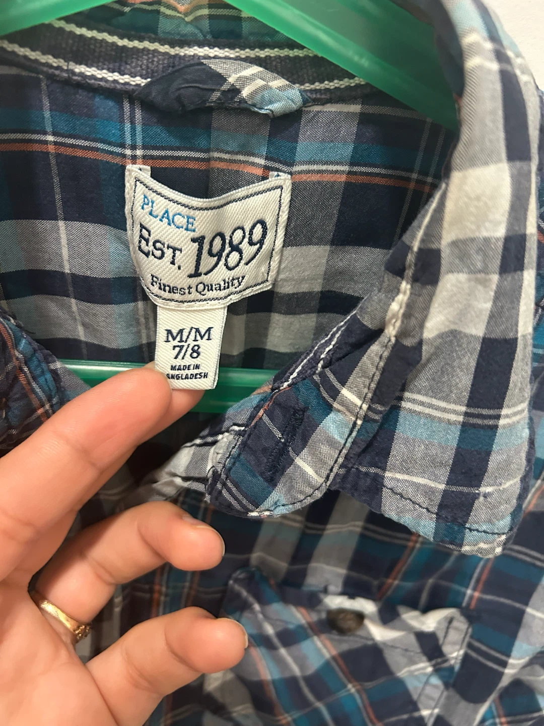 The Children's Place Plaid Button-Up Shirt M/M 7/8 - photo 2
