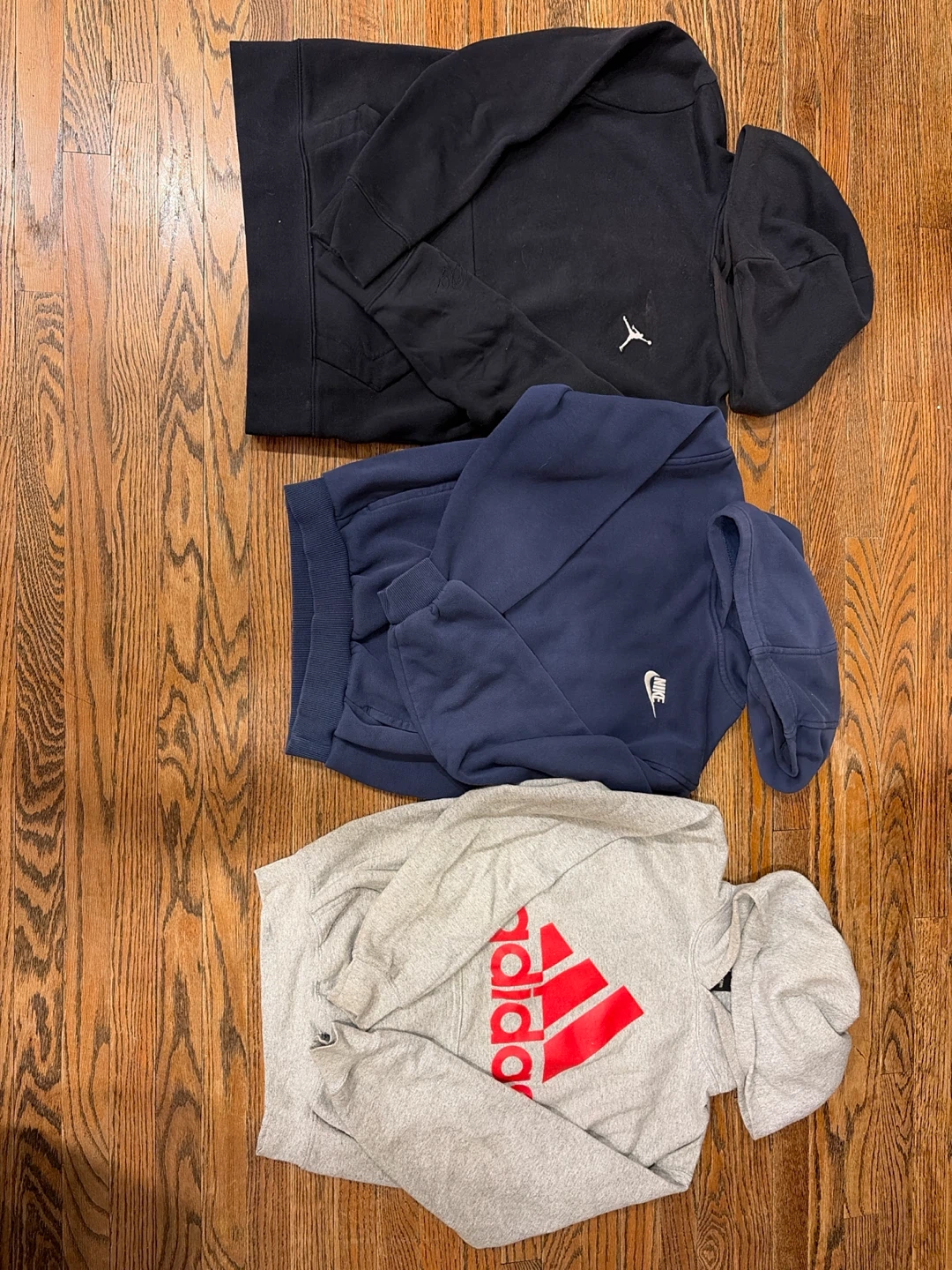 Bundle of 3 Kids Hoodies: Nike, Jordan, Adidas
