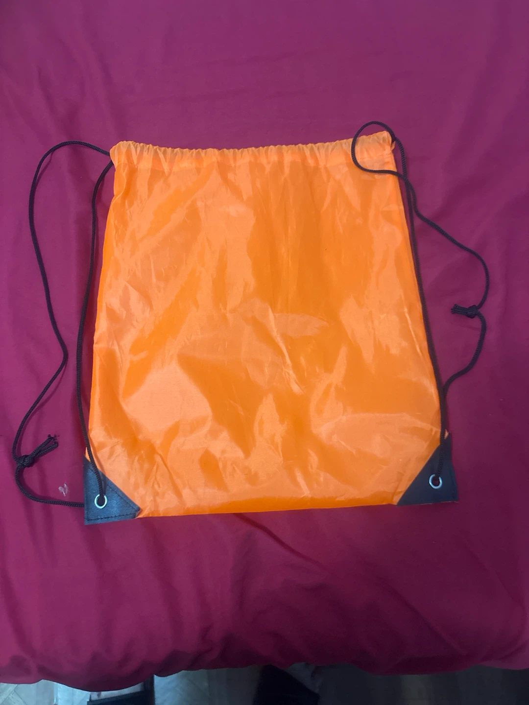 Orange Drawstring Bag