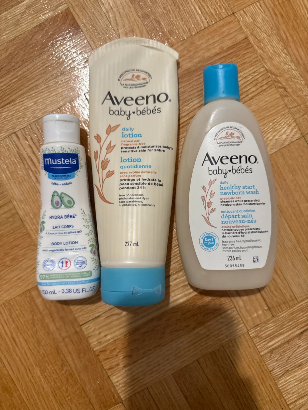 Aveeno and Mustela baby skincare bundle