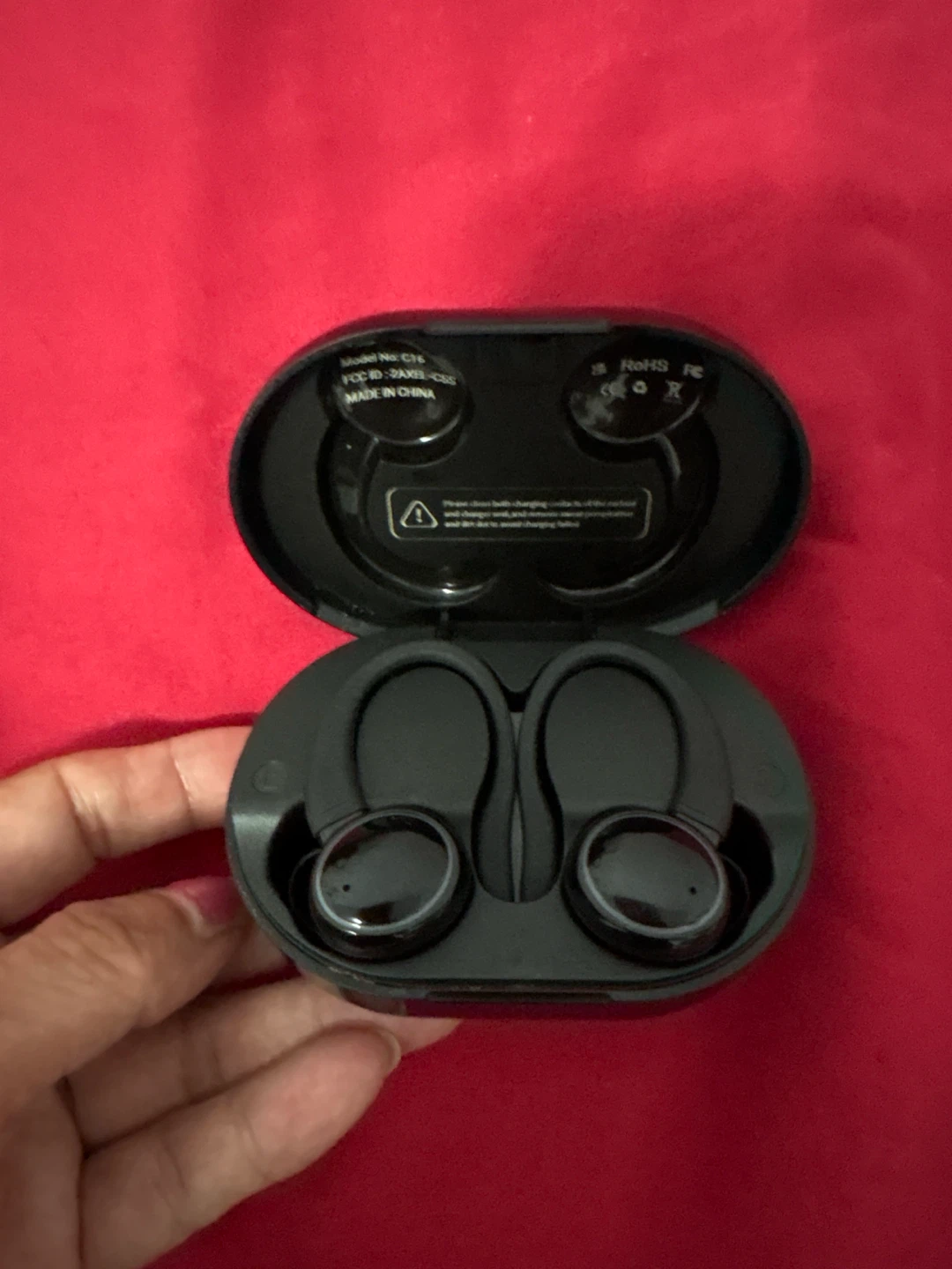 Black Wireless Earbuds with Charging Case - photo 2