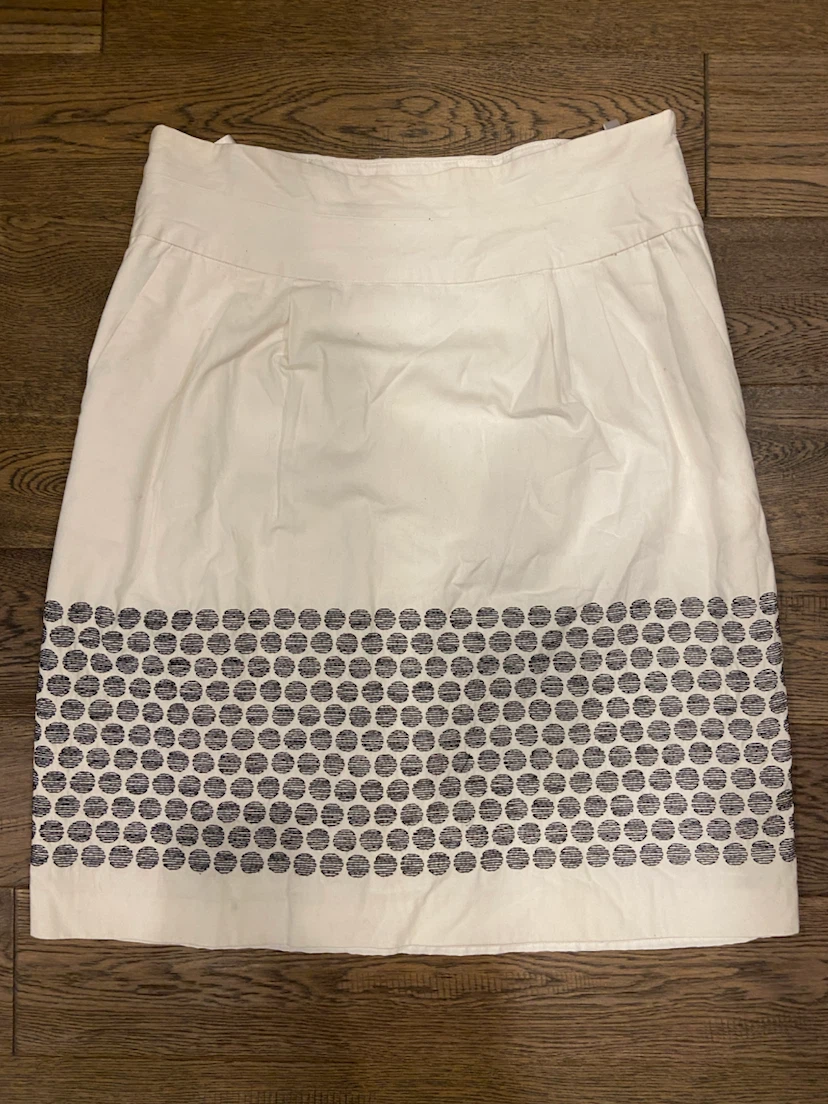 EUC: Nygård Collection Petites Cotton Embroidered Skirt 14