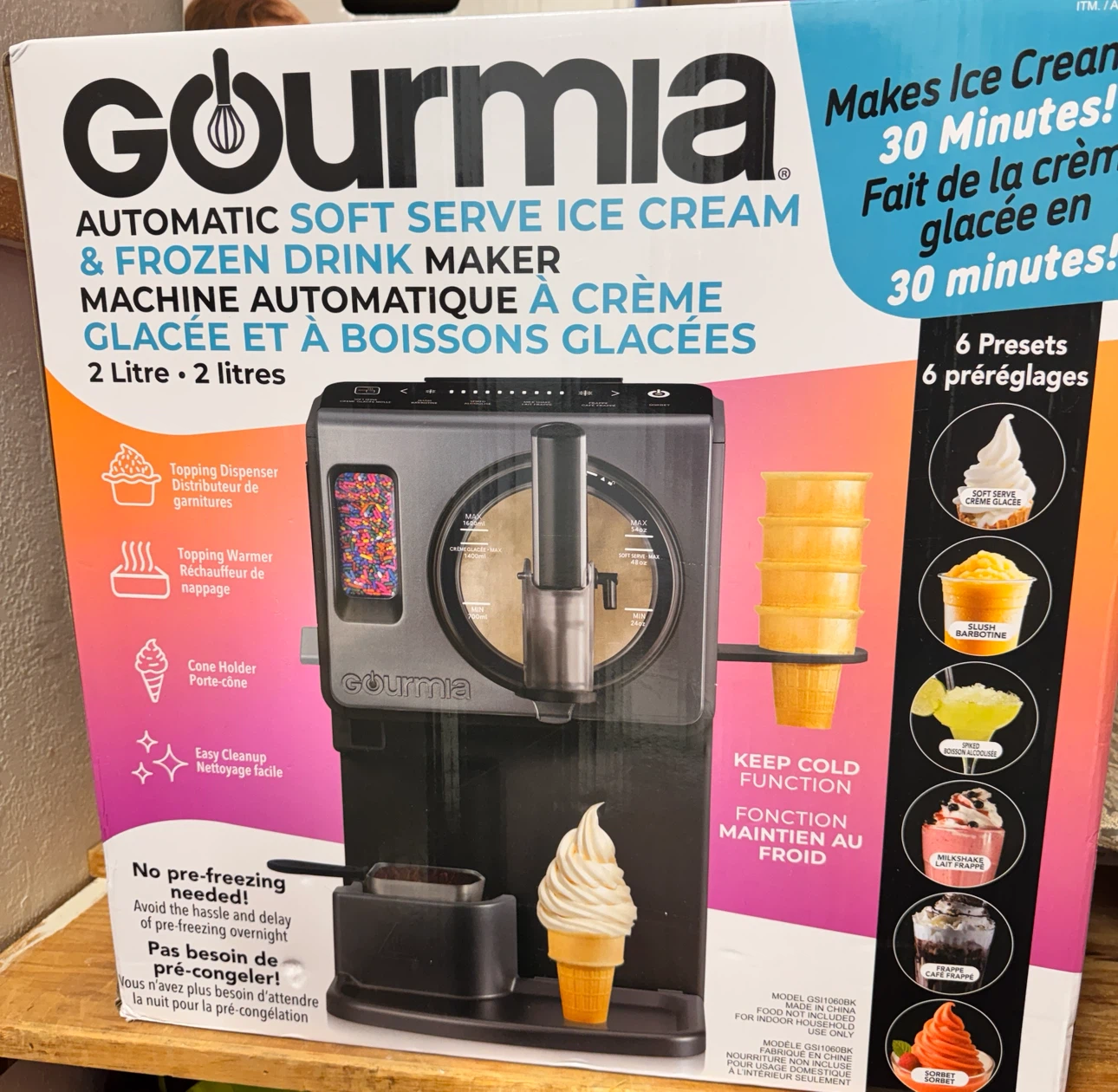 Gourmia Automatic Soft Serve Ice Cream & Frozen Drink Maker