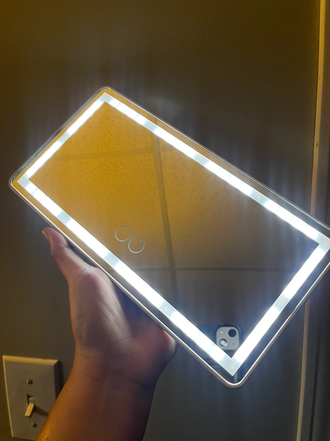 White Car Visor LED Vanity Mirror