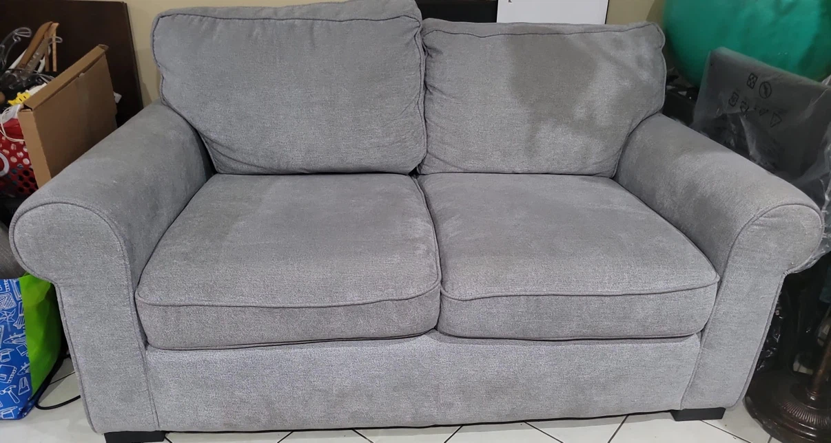 Gray Loveseat Sofa with Two Cushions