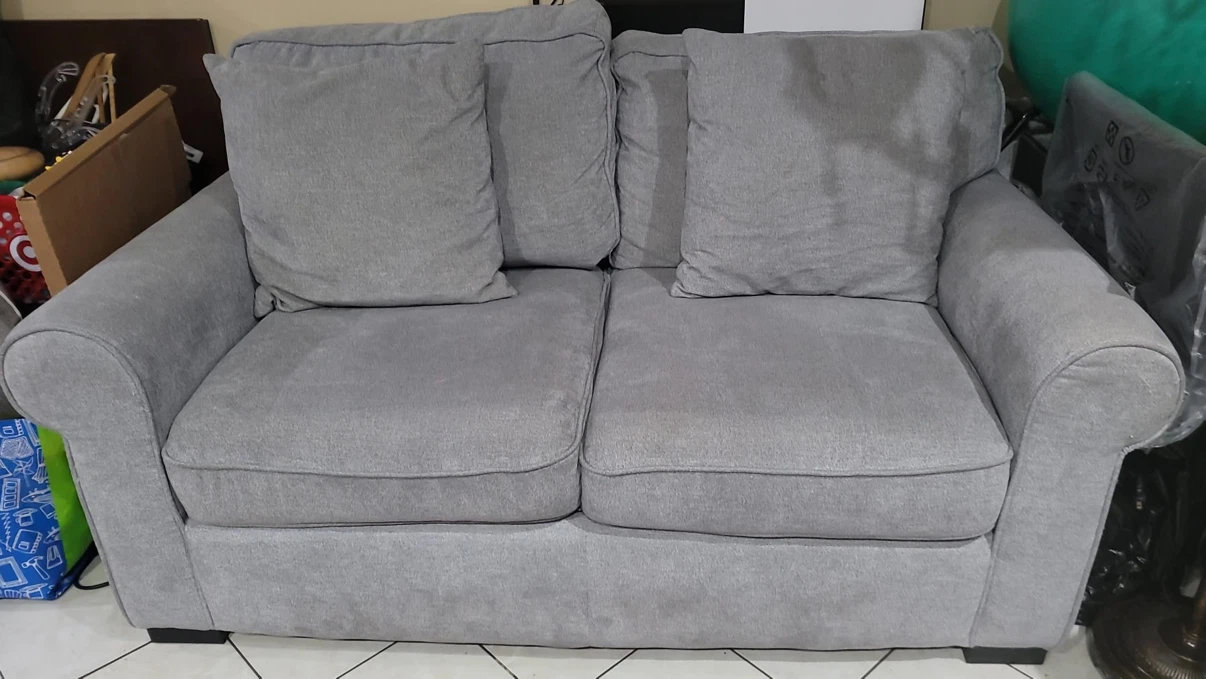 Gray Loveseat Sofa with Two Cushions - photo 2