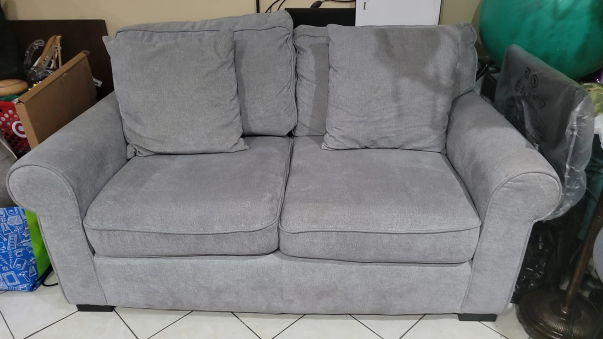 Gray Loveseat Sofa with Two Cushions - photo 4