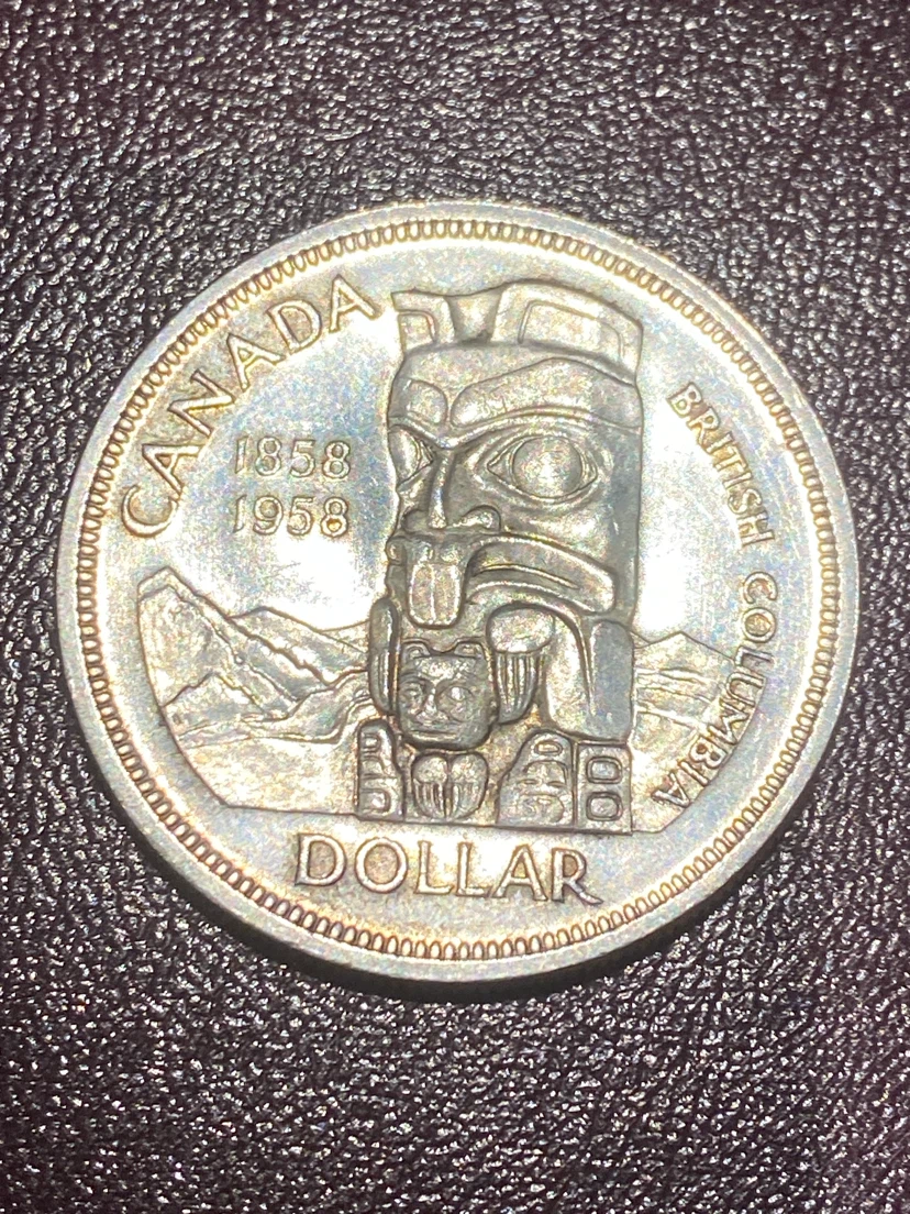 1958 Canada British Columbia Centennial Dollar Coin
