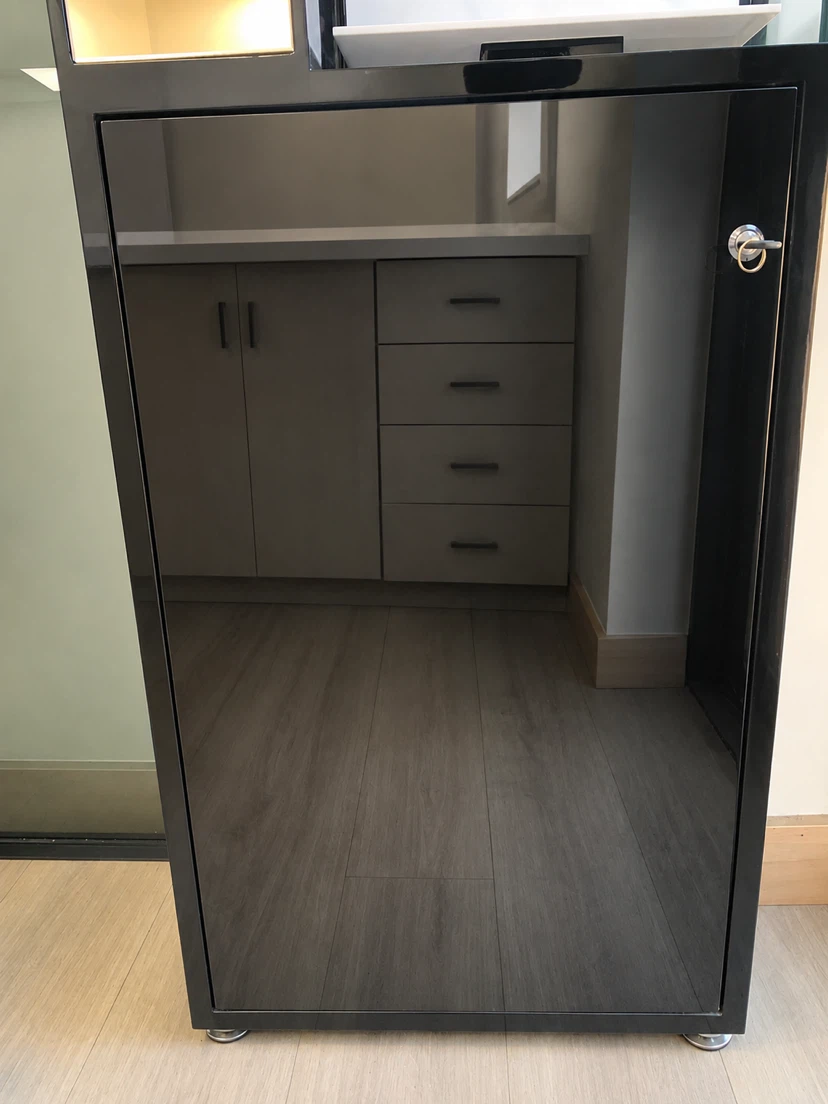 Black Display Cabinet with Lockable Door - photo 3