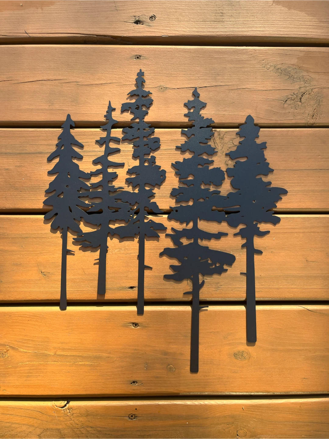 Black Metal Pine Tree Wall Art