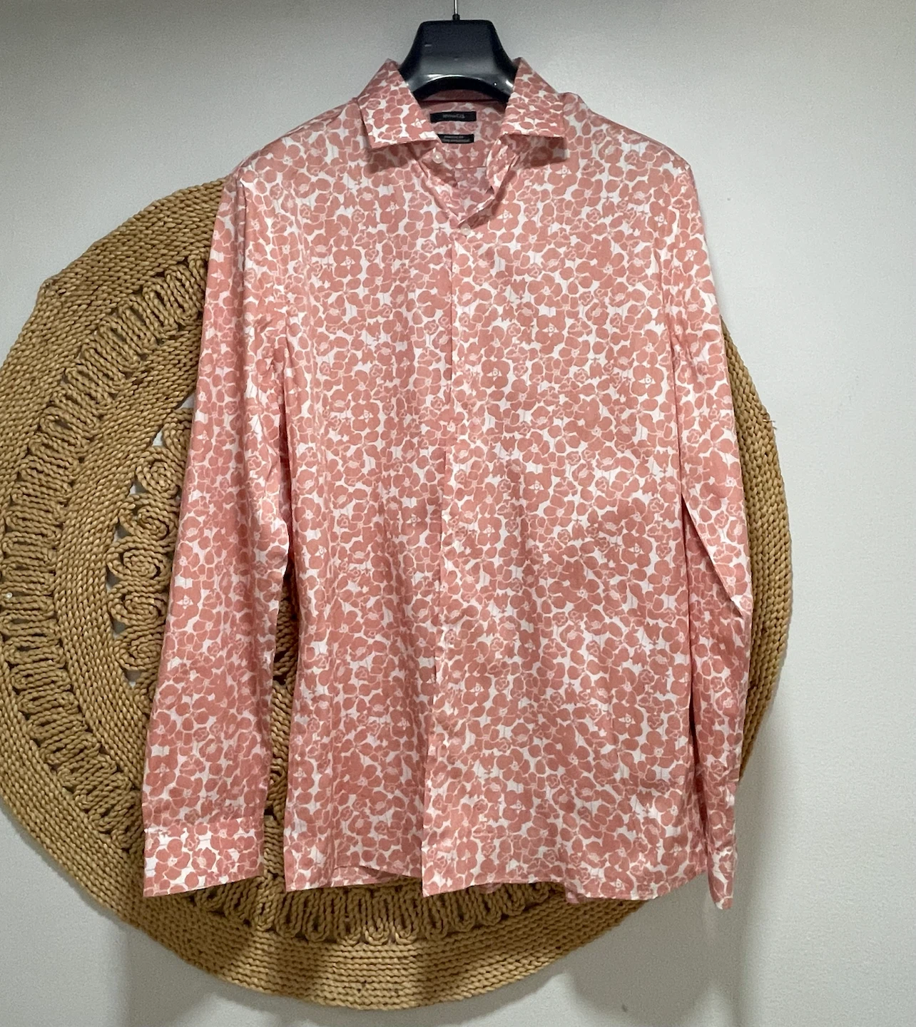 RW&CO. Men's Floral Athletic Fit Long Sleeve Shirt L
