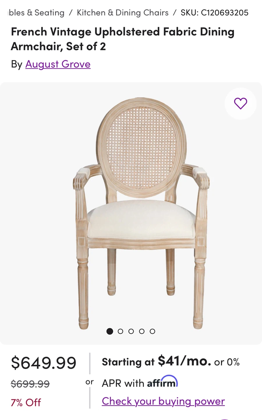 French Vintage Dining Armchairs - Set of 2 - photo 4